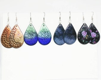 Kleioorbellen, klei-gehoorapparaatbedels, lichtgewicht, hypoallergeen, handgemaakte polymeerklei, cadeau, kleine handgemaakte traan, gemaakt in Colorado