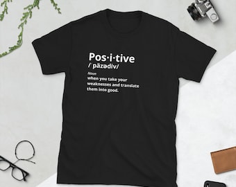 t-shirt vrouwen met gezegden, uniseks T-shirt met korte mouwen, positieve definitie woordenboekt-shirt, bevestigingst-shirt, meme, inspirerend, cadeau