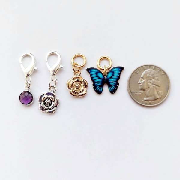 Hearing Aid Charm decoration : Custom Amethyst Crystal, Rose or Butterfly Jewelry charm accessories, charm, earrings, bracelet, necklace