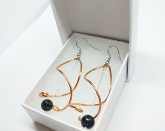 Handgemaakte draadoorbellen draaispiraal, Handgemaakte oorbellen, Handgemaakte sieraden, Dangle Earring cadeau, Hypoallergeen, Chirurgisch staal, vrij van aanslag
