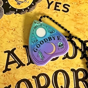 Ouija Planchette Charm Necklace: Vibrant Horror Jewelry