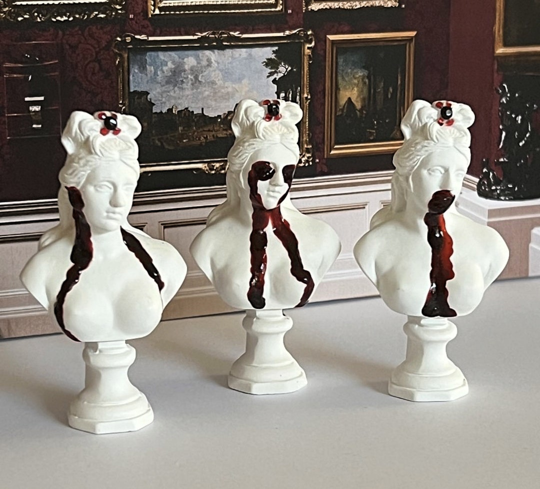 Horror Decor Set of Three Mini Busts Roman Busts Etsy