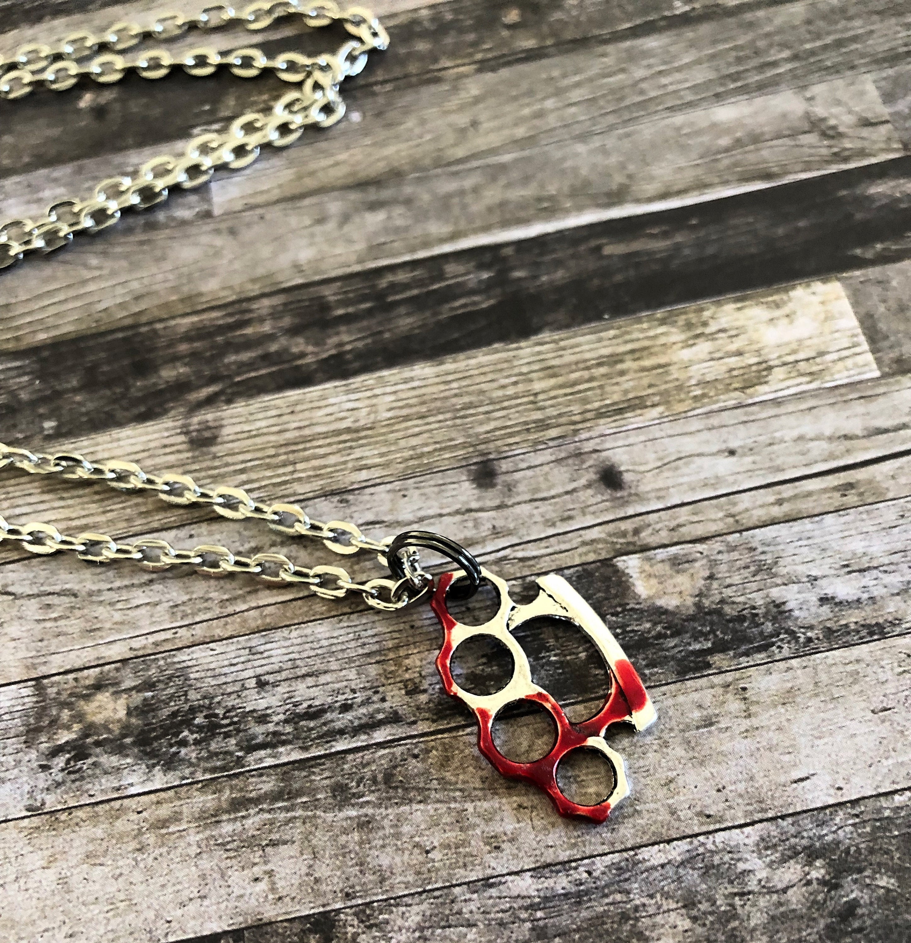Buy Brass Knuckles Necklace Online In India - Etsy India