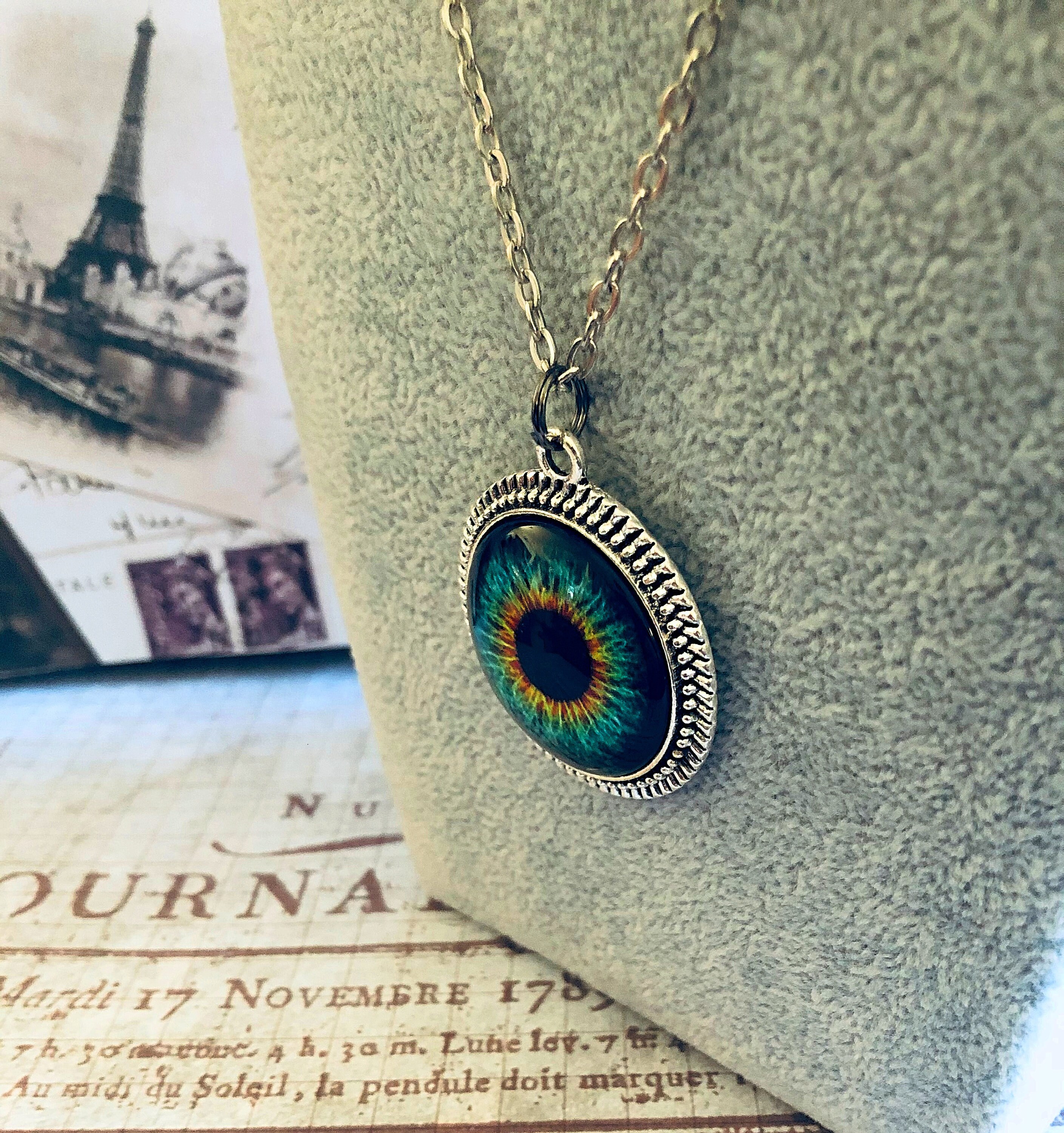 Eyeball Necklace Jewelry Glass Eyeball Jewelry Hazel Eye Etsy