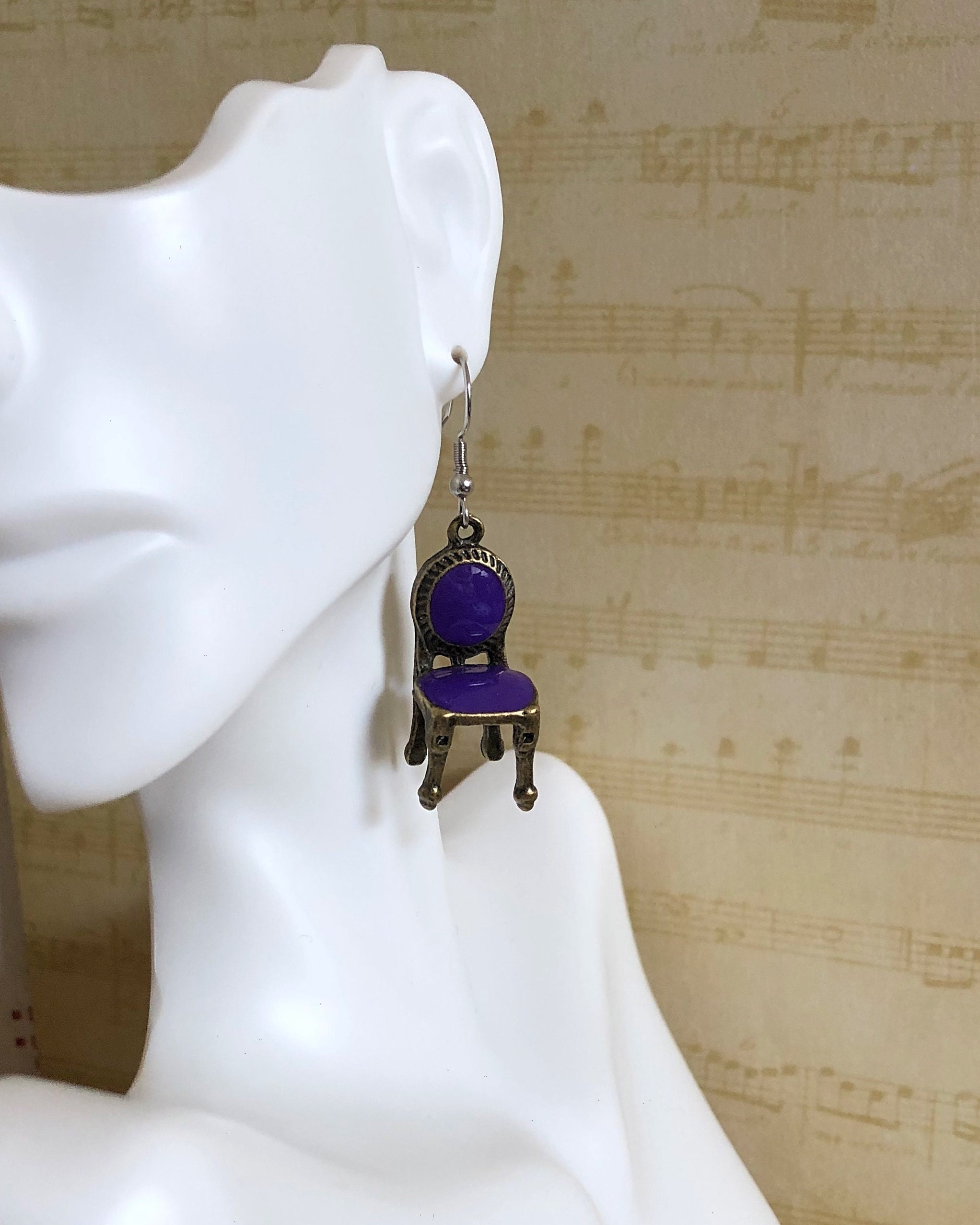 Chair Earrings Miniature Furniture Earrings Miniature Etsy