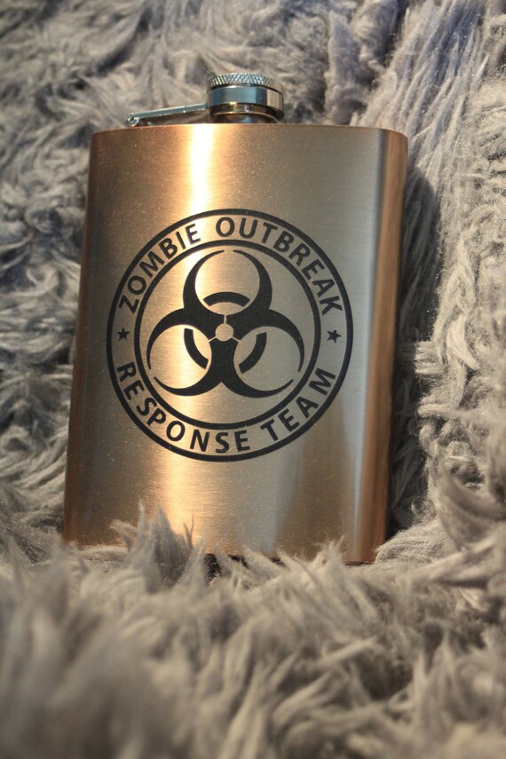 8oz BLACK Zombie Outbreak Response Crew Flask 8oz BLACK Zombie Outbreak Response Crew Flask