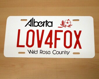 Metal not plastic Made-to-Order Alberta-Style License Plates Your Text