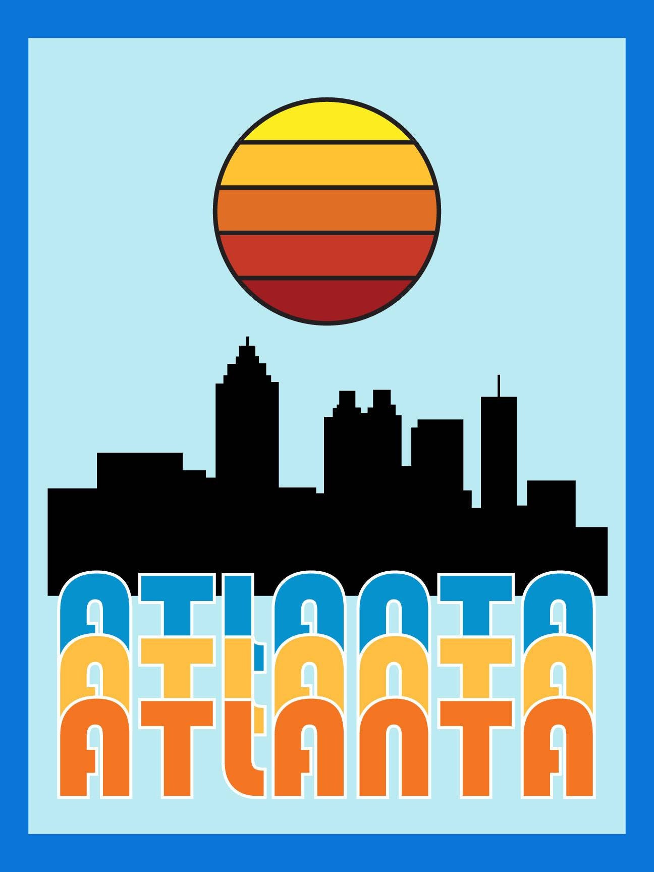 Atlanta Stickers. Skyline Vinyl Sticker. Atlanta, Ga Skyline Sticker ...