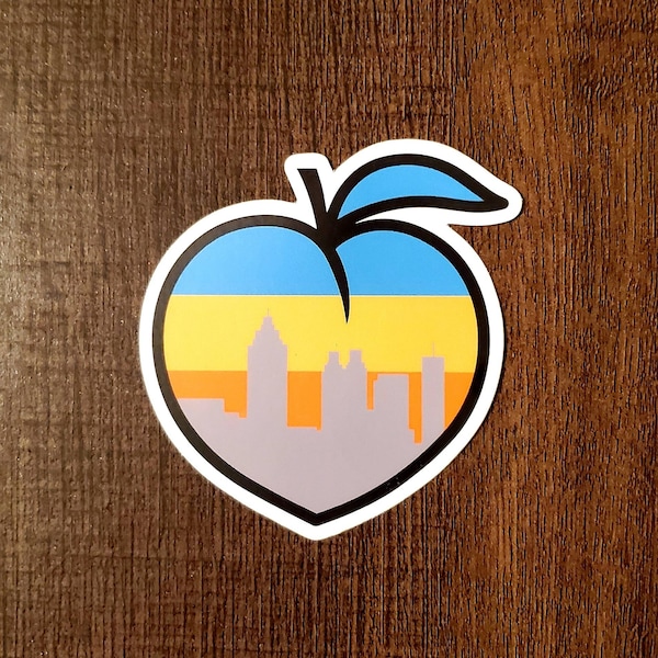 Atlanta Skyline With Peach Svg Etsy