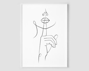 Line Art Hands Etsy