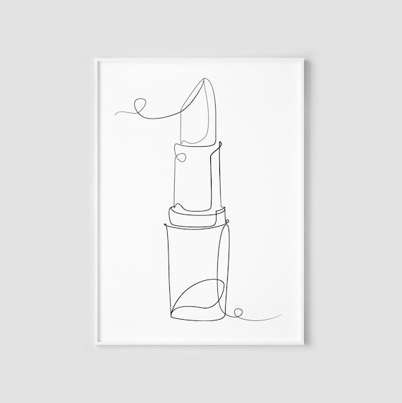 Lipstick Print Printable Wall Art Beauty Print Black and Etsy