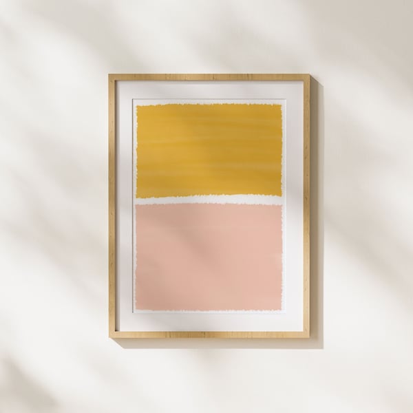 Printable Abstract Art, Colour Block Print, Yellow and Pink Abstract Print, Bright Abstract Printable, Dorm Room Decor, Boho Wall Decor