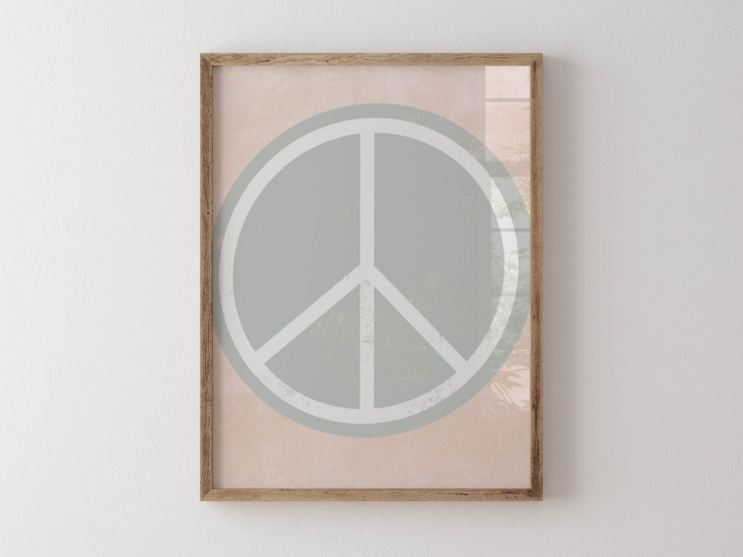 Peace Sign Wall Print Peace Sign Decor Boho Wall Art Kids Etsy España