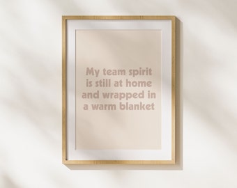 Team Spirit Wall Print, Funny Office Wall Print, Beige Office Decor, Office Humour Wall Print, Trendy Office Decor