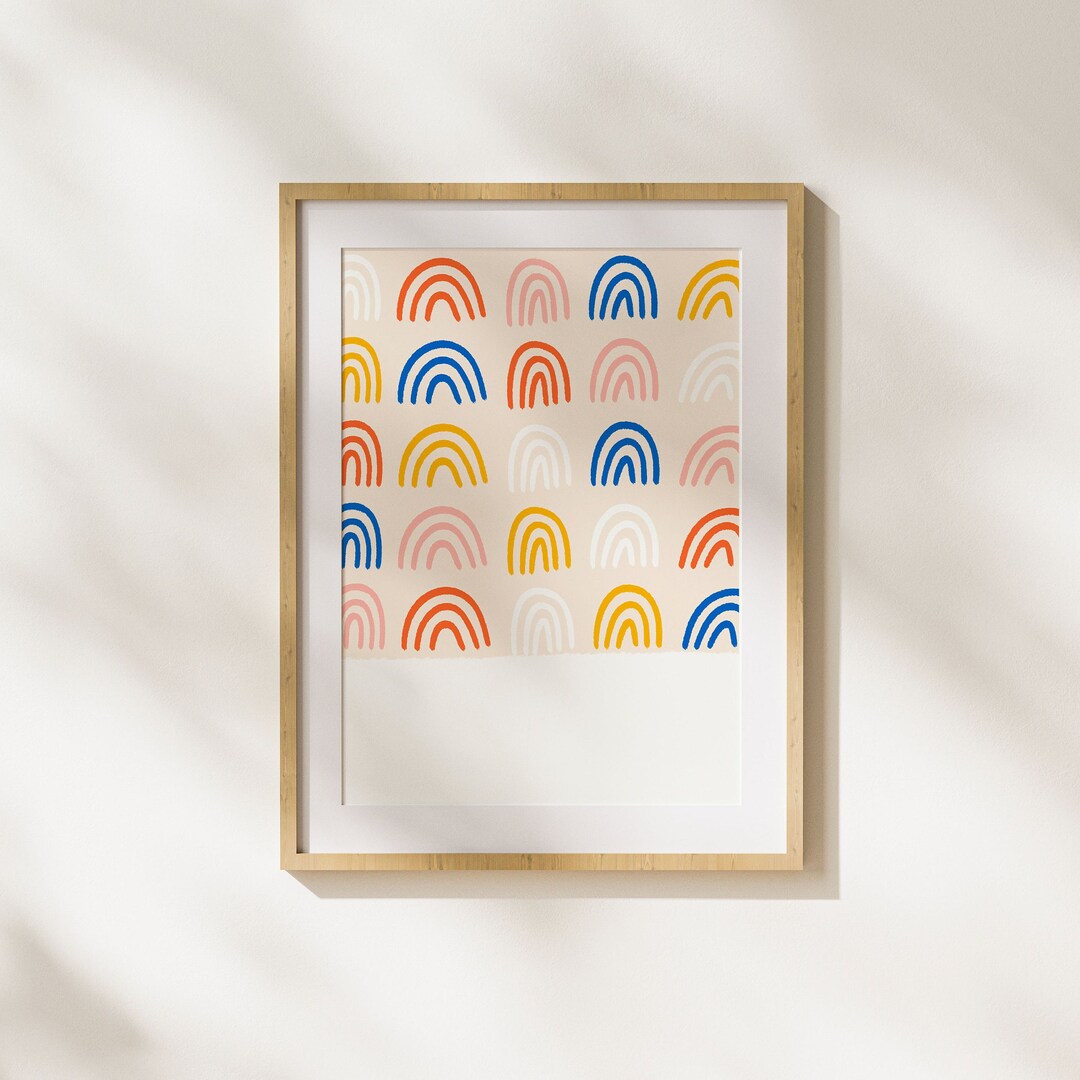 Abstract Rainbow Printable, Rainbow Wall Art, Primary Colours Print