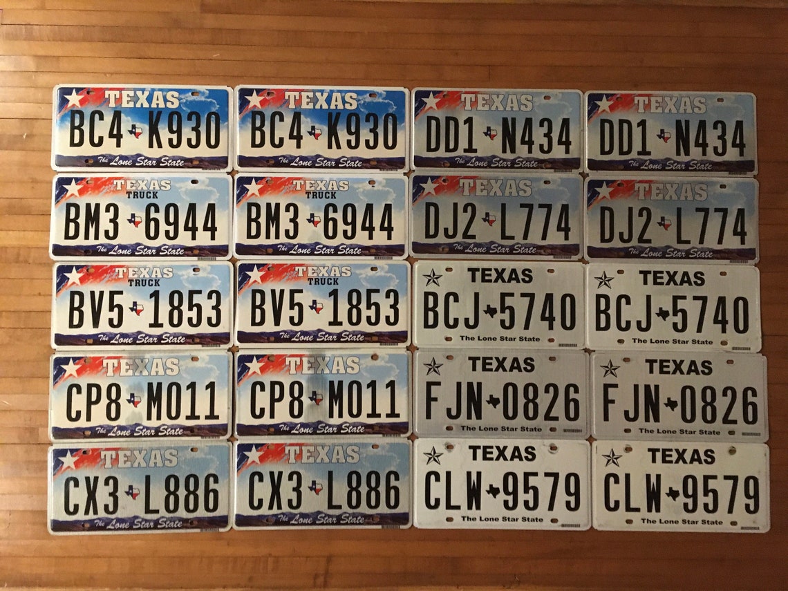 Expired license plates from Texas Lot of 20 10 pairs BC4 Etsy