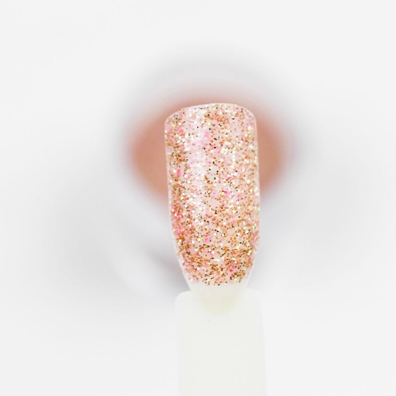 Rose Gold Glitter Nail Dipping Powder Acrylic Nail Powder Gold Etsy