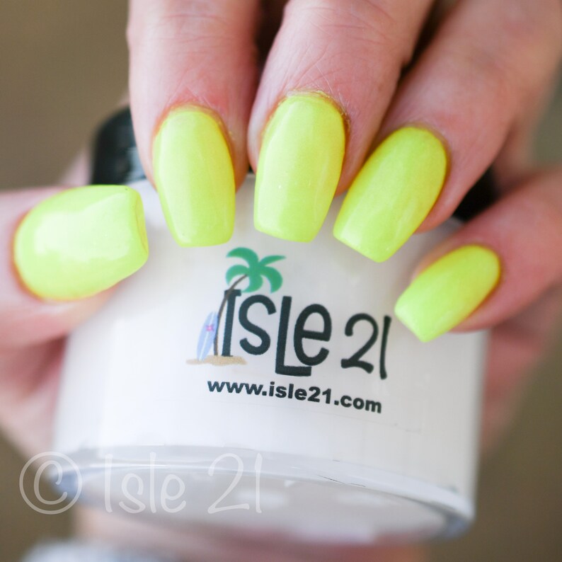 Neon Yellow Nail Dipping Powder Bright Yellow Nail Dip Etsy