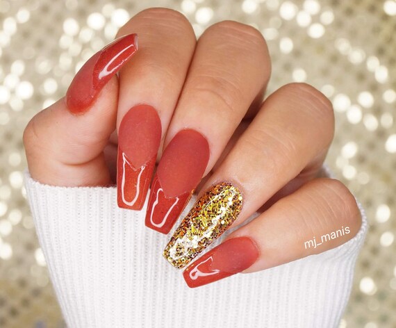 Is It Fall Yet Nail Dip Powder Burnt Orange Red Orange Nail Etsy Ireland