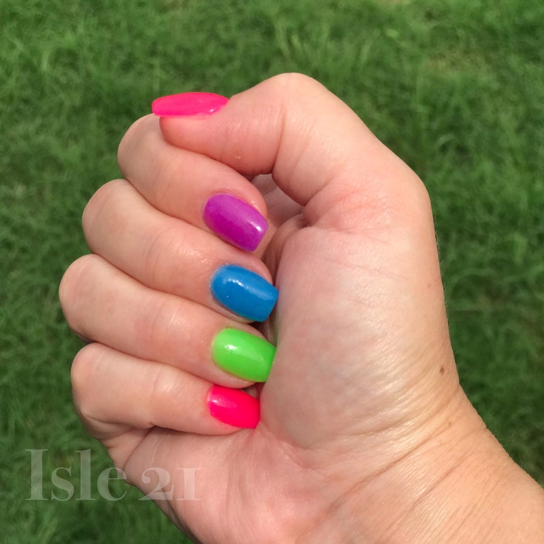 Neon Green Nail Dipping Powder Bright Green Nail Dip Powder Etsy