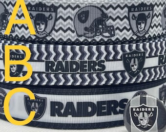 Inspiriert von den Las Vegas Raiders: 7/8" und 1,5" breites Ripsband und/oder passende 1" breite Flachbänder. Perfekt zum Schleifenbinden und für viele andere Bastelarbeiten.