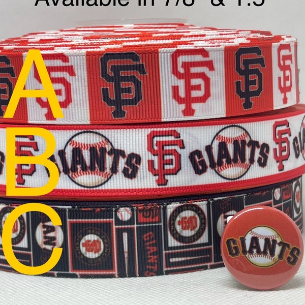 SAN FRANCISCO GIANTS inspired grosgrain ribbon and/or coordinating 1" flatbacks. Perfect for hair bows and many other cratfs.