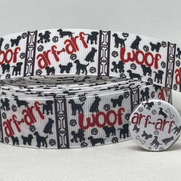 DOG inspired grosgrain ribbon and/or coordinating 1" flatbacks.  Perfect for pet collars and many other crafts.