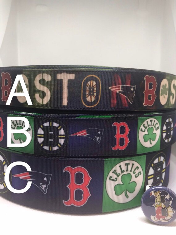 BOSTON CELTICS BASKETBALL 7//8/" Grosgrain Ribbon 1,3,5,10 yards SHIP FROM USA