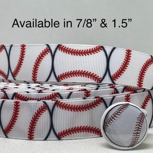 Cinta de grosgrain inspirada en el béisbol y/o cintas planas de 2,5 cm a juego. Perfecta para hacer moños y muchas otras manualidades.