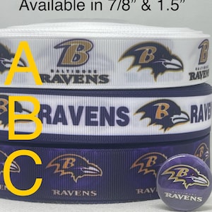 Op Baltimore Ravens geïnspireerd grosgrainlint en/of bijpassende plakstenen van 1 inch. Perfect voor het maken van strikken en nog veel meer.