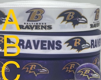 Ripsband im Design der Baltimore Ravens und/oder dazu passende 2,5 cm breite Flachbänder. Perfekt zum Schleifenbinden und für viele andere Bastelarbeiten.