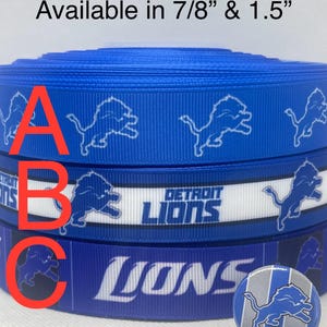 Von den DETROIT LIONS inspiriertes Ripsband und/oder passende 2,5 cm breite Cabochons.