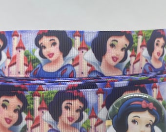 PRINCESS SNOW WHITE inspired grosgrain ribbon and/or coordinating 1&quot; flatbacks. Perfect for bow making and many other crafts.