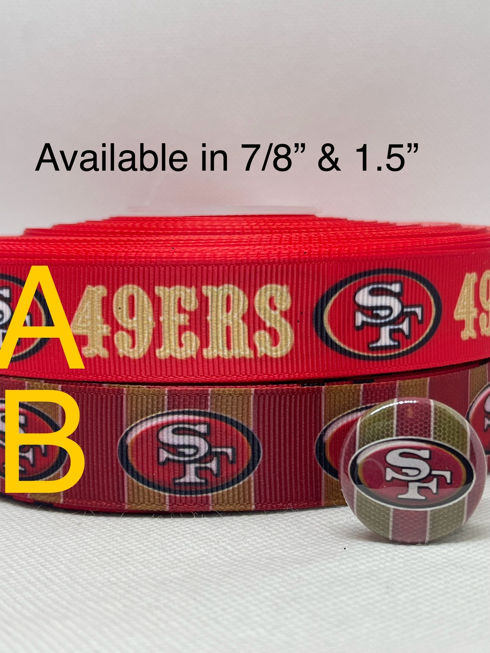 2 VINTAGE San Francisco 49ers 3 inch patches One Bar and Two Bar