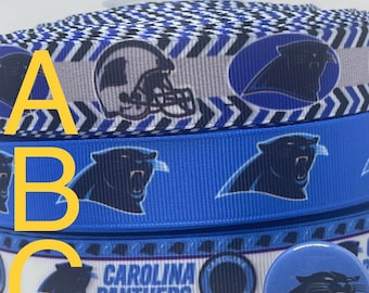 Carolina Panthers inspiriertes Ripsband und/oder koordinierende 2,5 cm große Cabochons.Perfekt für Schleifen und viele andere Handarbeiten.