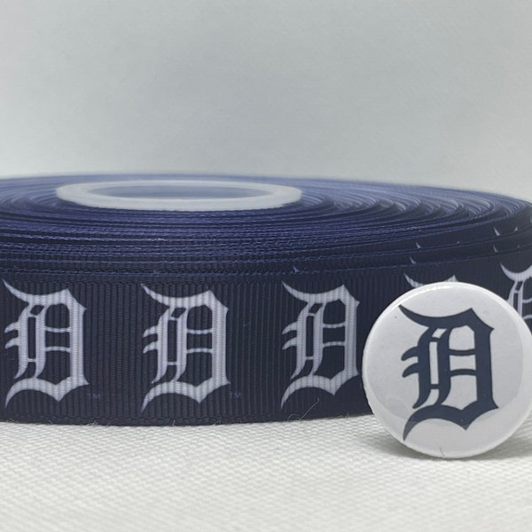 DETROIT TIGERS inspired grosgrain ribbon and/or coordinating 1" flatbacks.  Perfect for bow making and many other crafts.