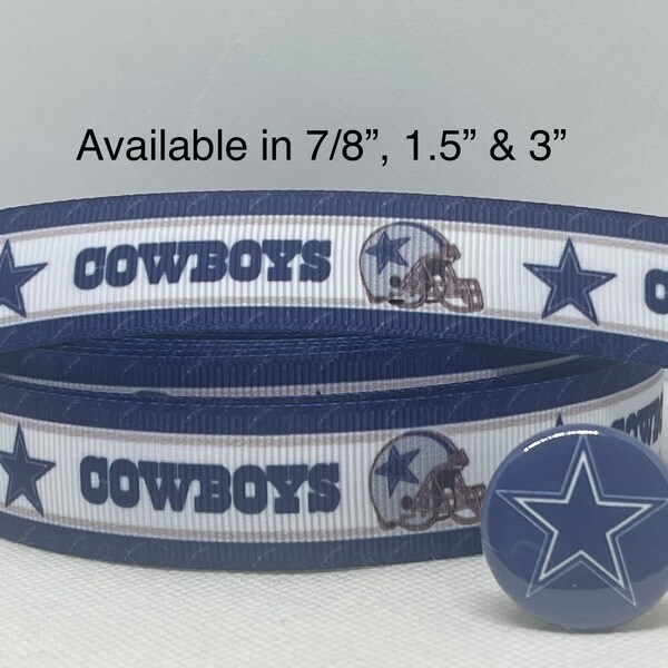 DALLAS COWBOYS inspired 7/8", 1.5", or 3" grosgrain ribbon and/or coordinating 1" flatbacks.  Perfect for bow making and many other crafts.