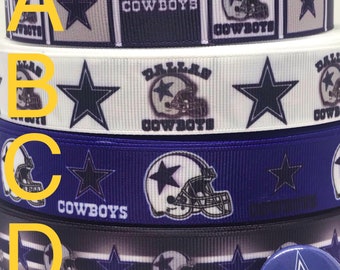 DALLAS COWBOYS inspired 7/8&quot; or 1.5&quot; grosgrain ribbon and/or coordinating 1&quot; flatbacks.  Perfect for bow making and many other crafts.