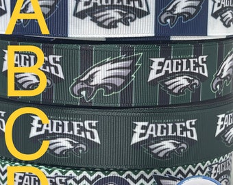Philadelphia Eagles inspired grosgrain ribbon and/or coordinating 1&quot; flatbacks.  Perfect for bow making amd many other crafts.