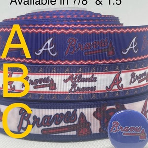 Cinta de grosgrain de 7/8” y 1,5” inspirada en el BÉISBOL y/o cintas planas de 1” a juego. Perfectas para muchas manualidades diferentes.
