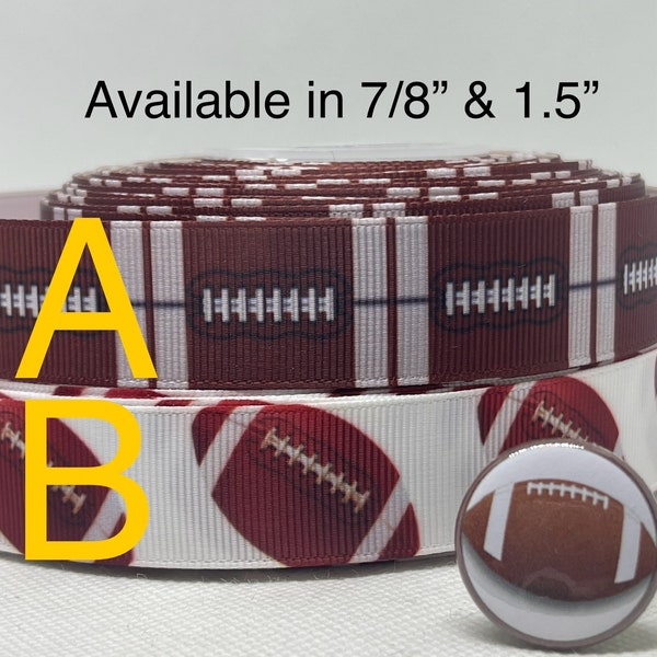 FOOTBALL inspired  7/8” or 1.5” grosgrain ribbon and/or coordinating 1" flatbacks. Perfect for bow making and many other crafts.