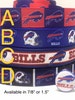 Buffalo Bills inspired grosgrain ribbon and/or coordinating 1' flatbacks.  Perfect for bow making and many other crafts. 