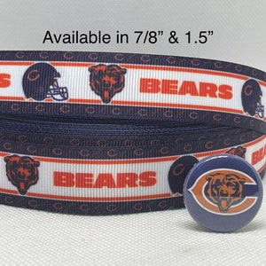 Chicago Bears inspired grosgrain ribbon and/or coordinating 1" flatbacks. Perfect for bow making and many other crafts.