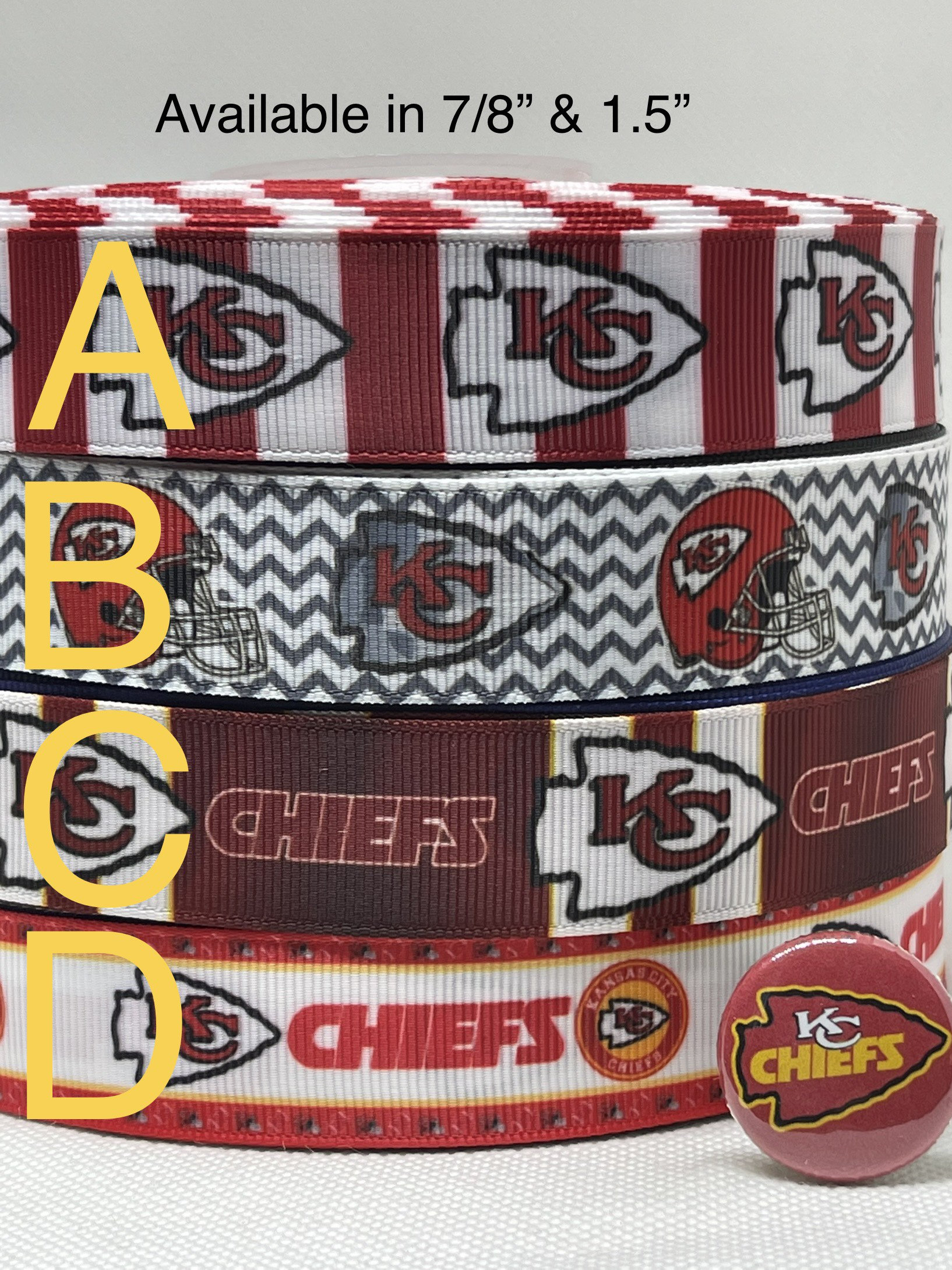 Chief Ribbon Kansas City Chiefs Inspired Grosgrain Ribbon And/or - Etsy