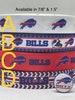 Buffalo Bills inspired grosgrain ribbon and/or coordinating 1' flatbacks.  Perfect for bow making and many other crafts. 