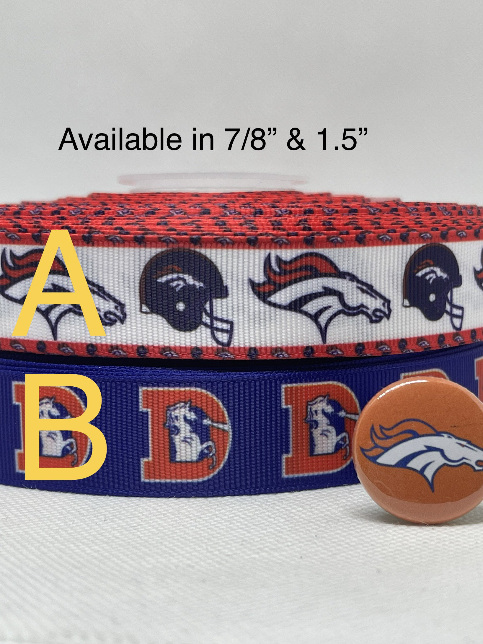 DENVER BRONCOS Inspired Grosgrain Ribbon And/or Coordinating 1 ...