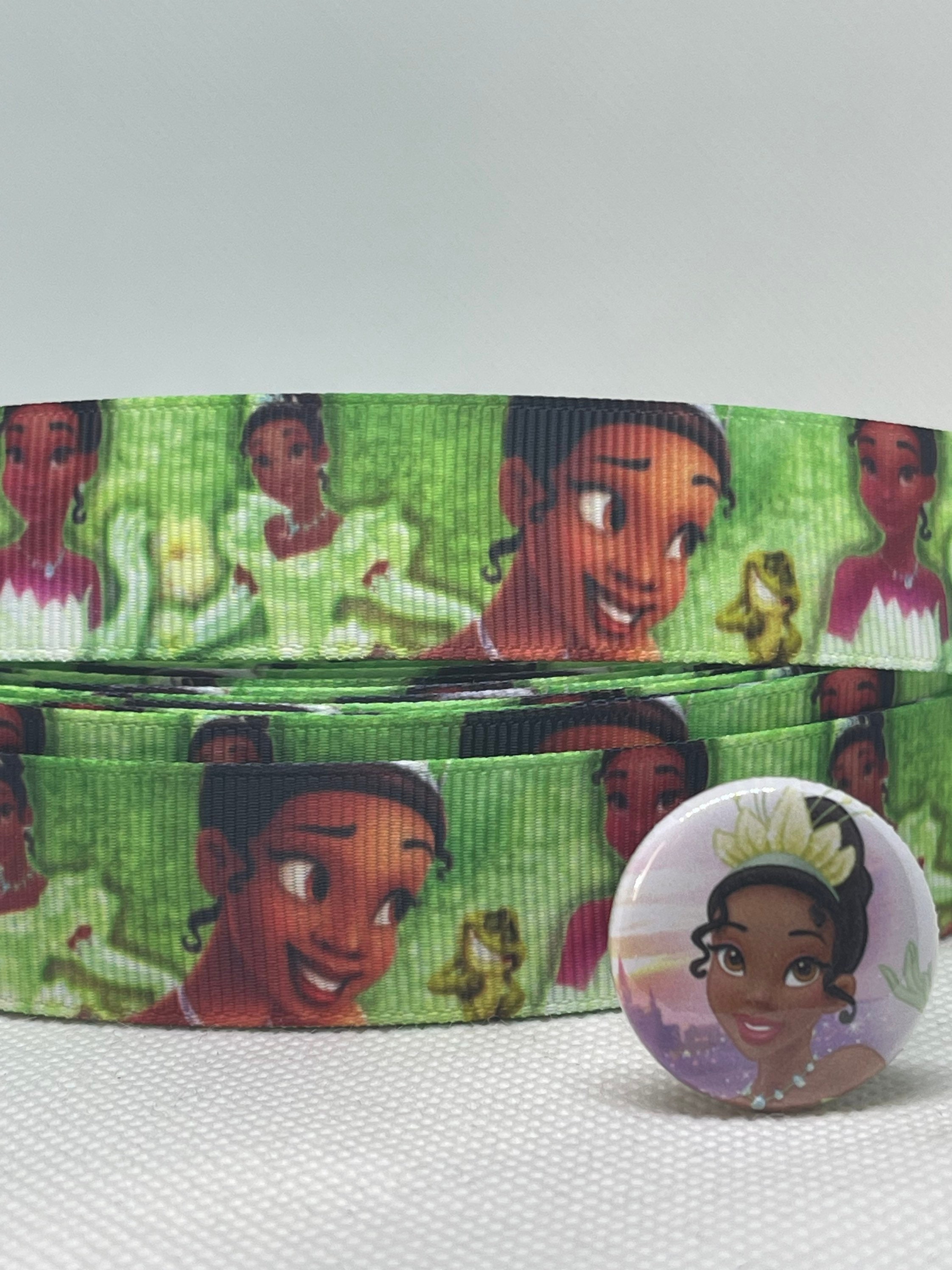 10Y Disney Ribbon Printed Princess with Teacup Flower Grosgrain
