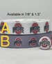 College inspired grosgrain ribbon and/or coordinating 1' flatbacks. Perfect for bow making and many other crafts. 