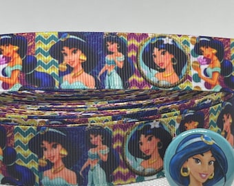 PRINCESS JASMINE inspired grosgrain ribbon and/or coordinating 1&quot; flatbacks. Perfect for bow making and many other crafts.