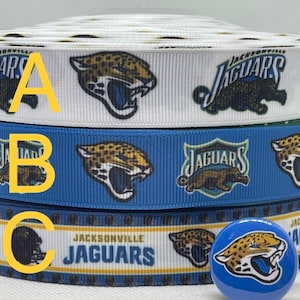 JACKSONVILLE JAGUARS inspiriertes Ripsband und / oder koordinierende 2,5 cm breite Cabochons.Perfekt für Schleifen und viele andere Handarbeiten.